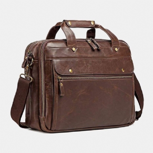 Mænd Vintage Multi-pocket Messenger Taske Håndtaske Crossbody Taske Til Erhvervslivet