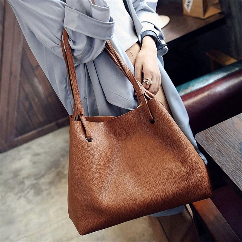 Mode Kvinder Læder Skulder Messenger Pung Håndtaske Crossbody Satchel Tote Bag