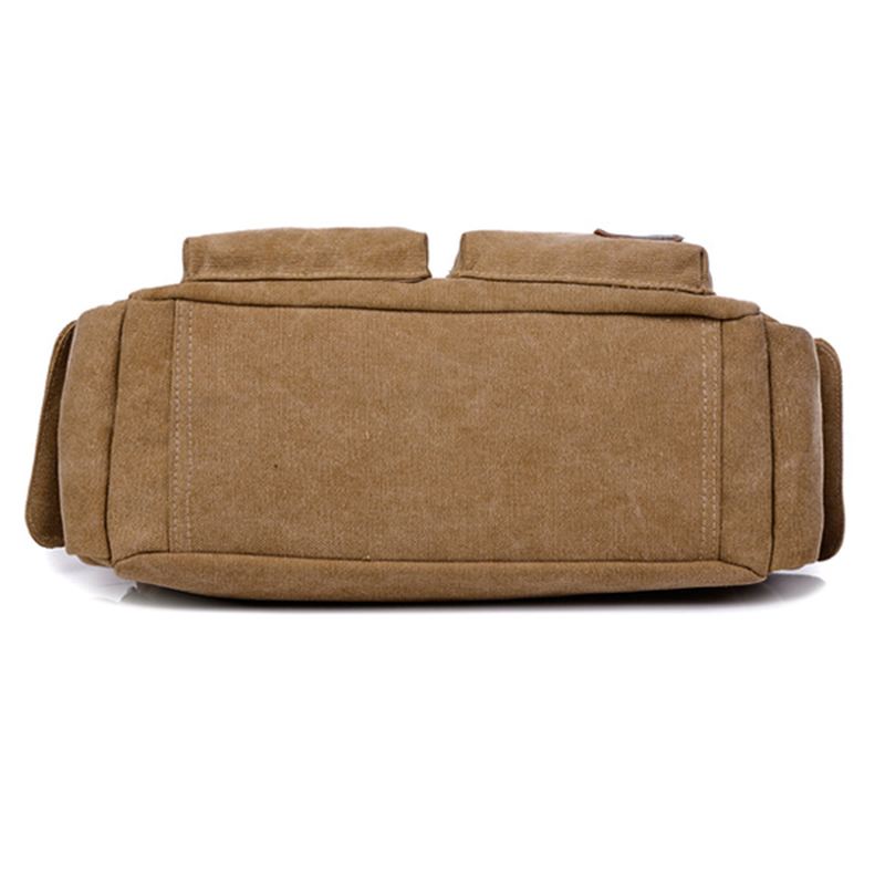 Stor Kapacitet Mænd Kvinder Canvas Multifunktionel Crossbody Taske Canvas Outdoor Håndtaske