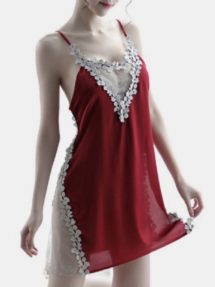 Kvinder Hollow Out Blonde Broderede Remme Babydolls