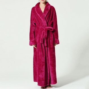 Plus Size Langærmet Badekåbe Flanell Natkjole