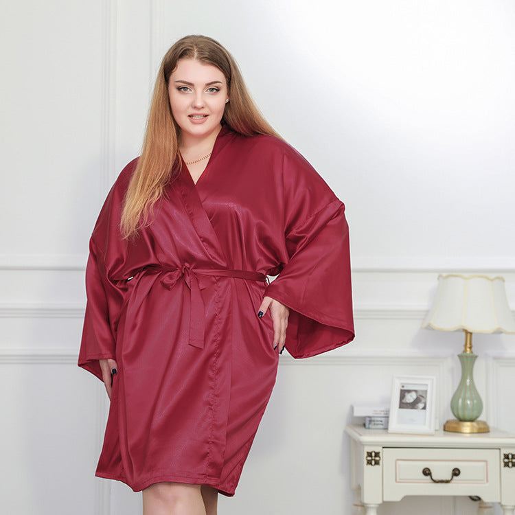 Stor Størrelse Natkjole Klar Reb Pyjamas