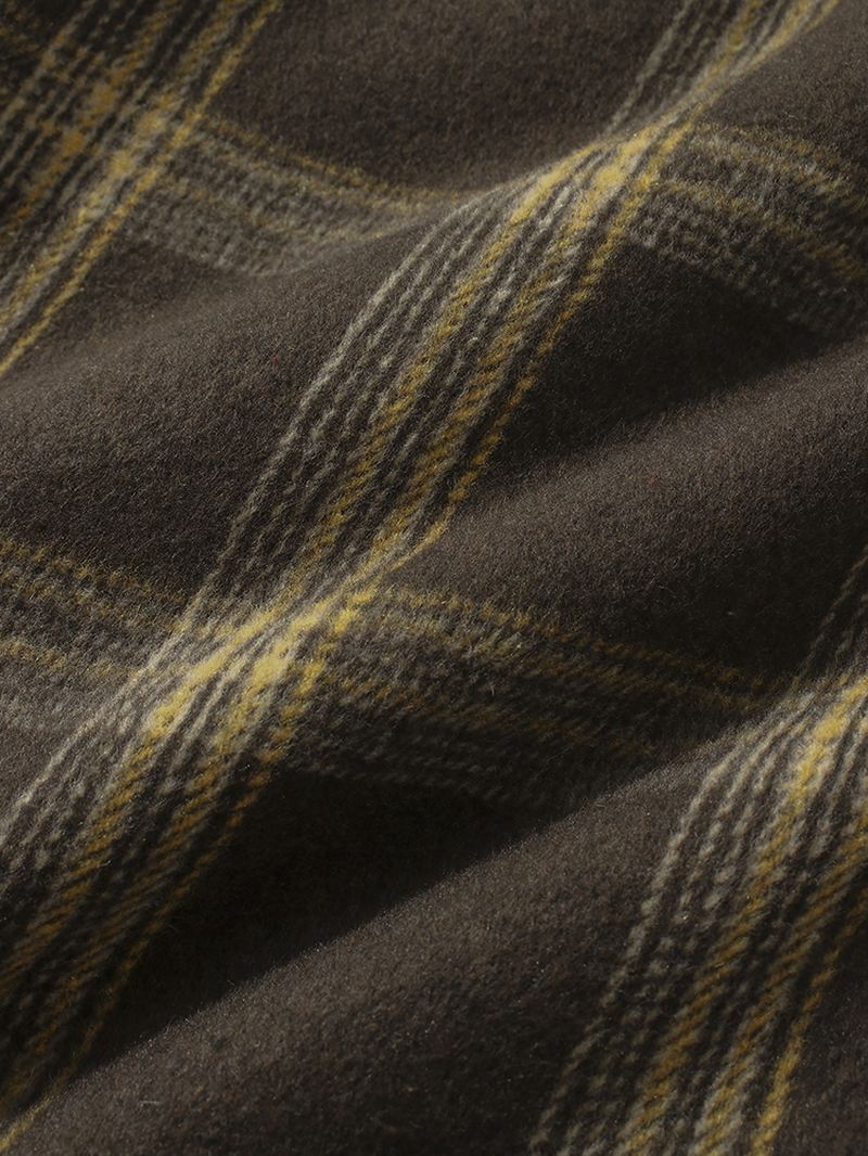Herre Vintage Plaid Varm Lammeuld Foret Revers Lommejakke