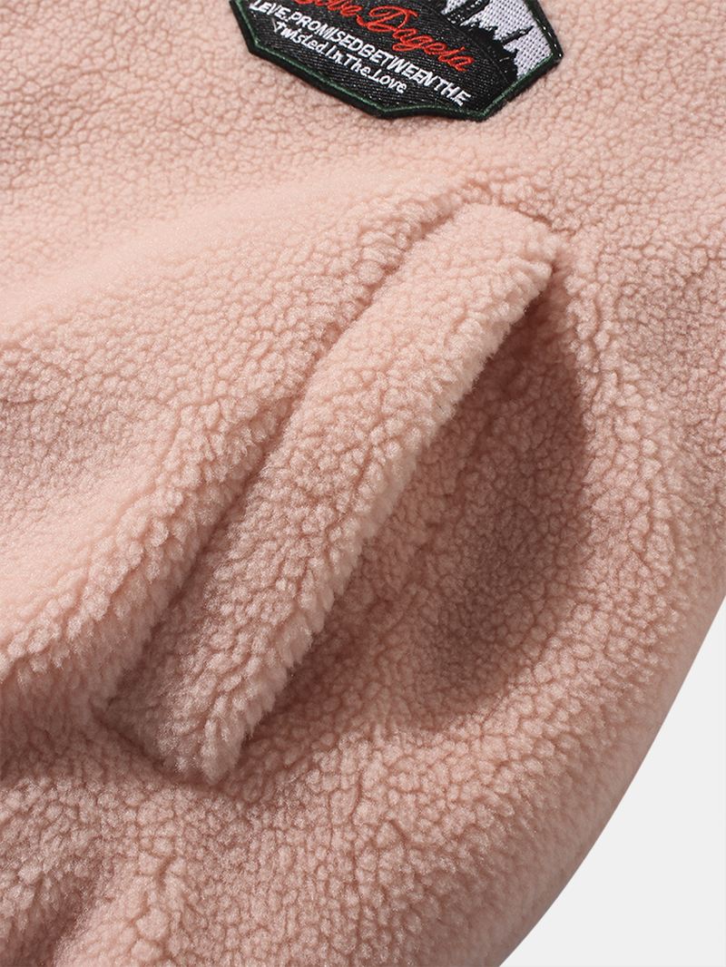 Herre Warm Graphics Drop Shoulder Fleece Tyk Hættejakke Med Lomme