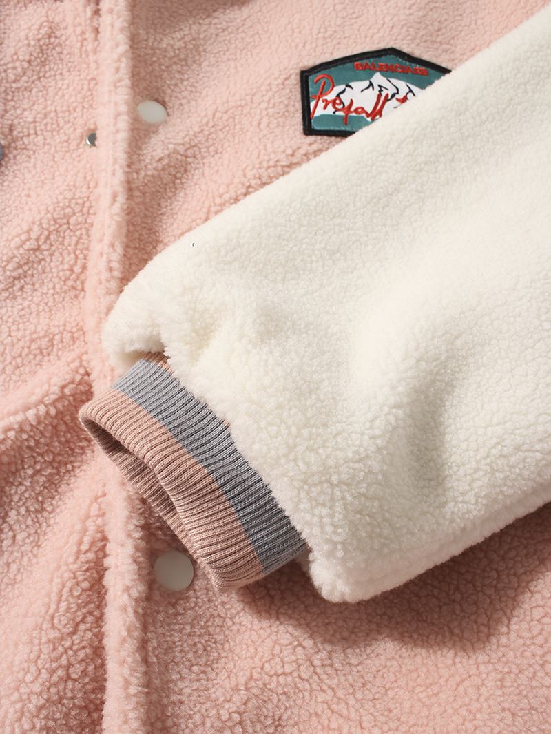 Herre Warm Graphics Drop Shoulder Fleece Tyk Hættejakke Med Lomme