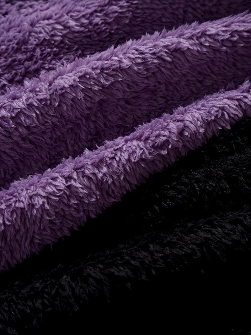 Mænd Kontrastfarve Teddy Plys Patch Pocket Zip Stand Color Jakker