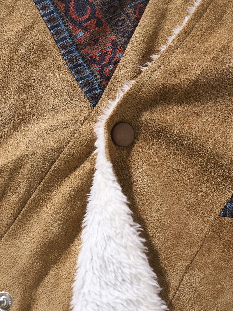 Mænd Vintage Teddy Patch Strip Pocket Baseball Krave Lommer Frakker