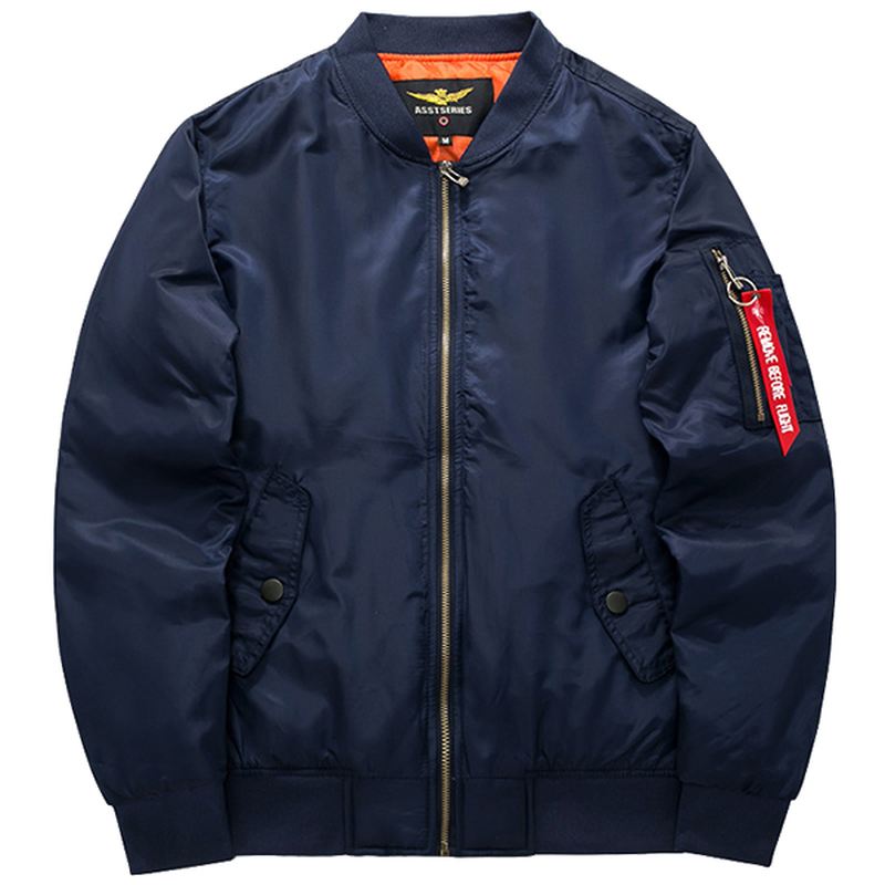 Plus Størrelse  XS-6xl Bomberjakke Tyk Varm Mode Casual Sportsflyvejakke Til Mænd