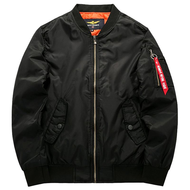 Plus Størrelse  XS-6xl Bomberjakke Tyk Varm Mode Casual Sportsflyvejakke Til Mænd