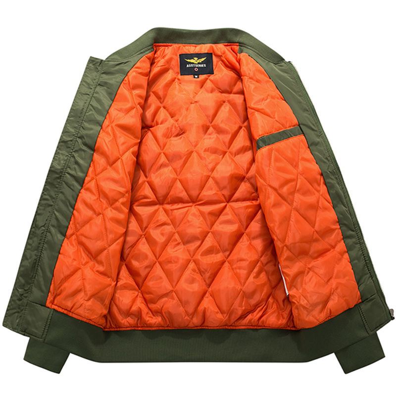 Plus Størrelse  XS-6xl Bomberjakke Tyk Varm Mode Casual Sportsflyvejakke Til Mænd