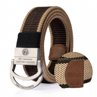 125cm Herre Dobbelt Ring Spænde Bælte Udendørs Canvas Military Tactical Jeans Strip