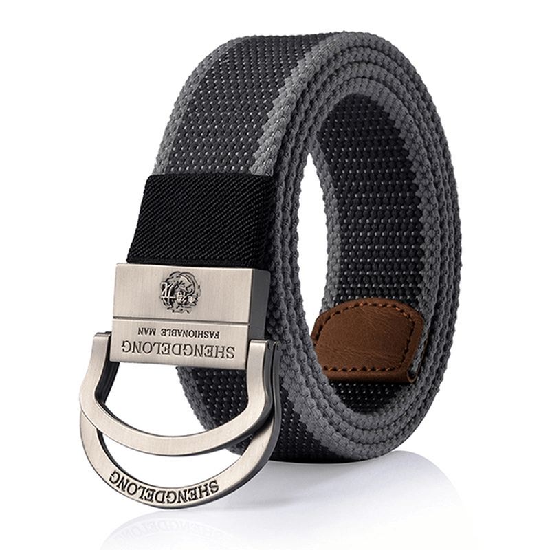 125cm Herre Dobbelt Ring Spænde Bælte Udendørs Canvas Military Tactical Jeans Strip