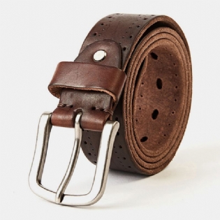 Ægte Læder Kohud Til Mænd Hul 110/115/120/125/130 cm Retro Afslappet Spænde Med Åndbar Jeansdragter Bælte