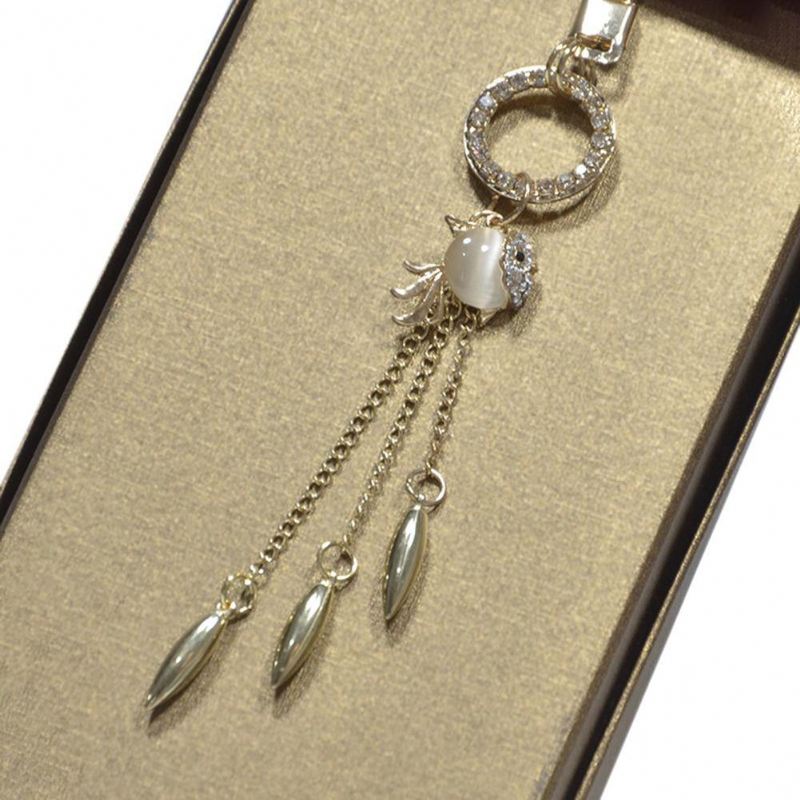 Chic Faux Gemstone Goldfish Rhinestone Pendant Slank Kvinder Taljebælte Linning