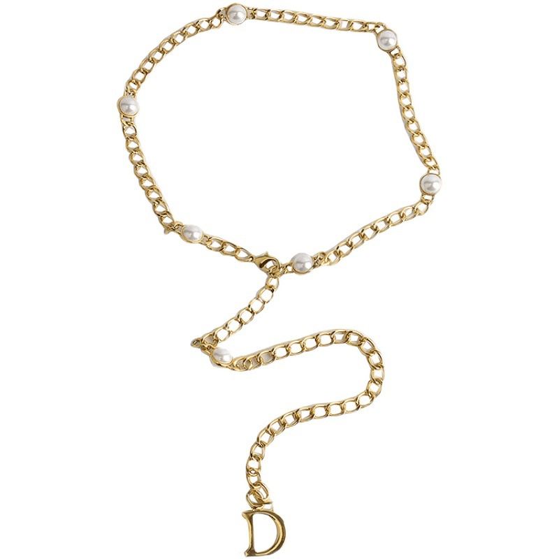 Europæisk Og Amerikansk Personlighed Fashionable Wild Light Luxury Metal Chain Letters