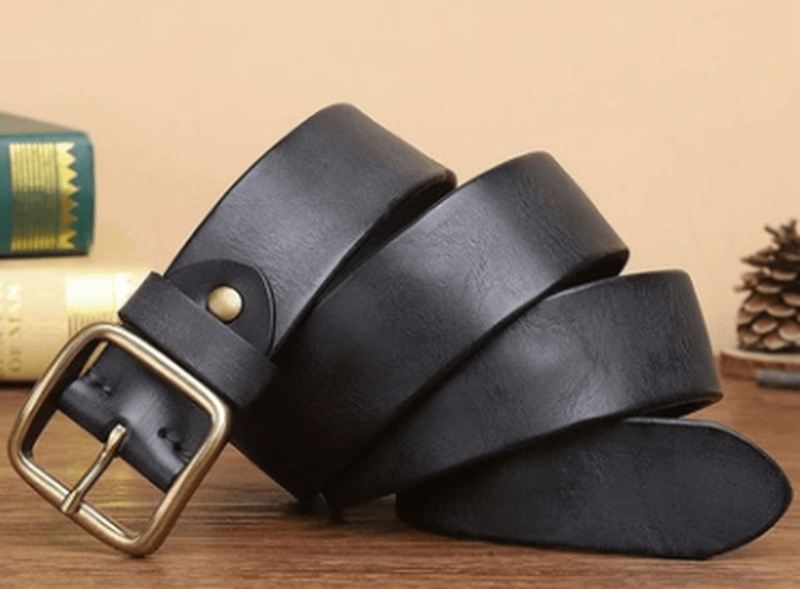 Herre Bælte Vaskede Jeans Bælte Læder Mode Pin Spænde