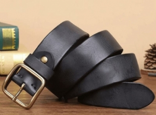 Herre Bælte Vaskede Jeans Bælte Læder Mode Pin Spænde