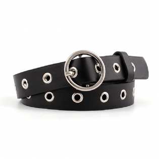 Hollow Eyelet Bælte Dame Mode Runde Spænde Dekoration