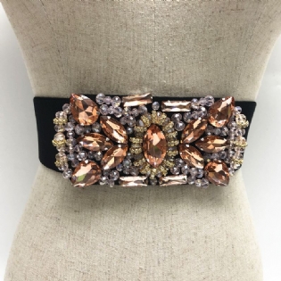 Kvinders Farve Indlagt Diamantring Crystal Rhinestone Bælte
