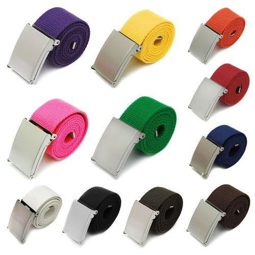 Mænd Dreng Unisex Lærred Metalspænde Plain Webbing Business Casual Bæltestrop