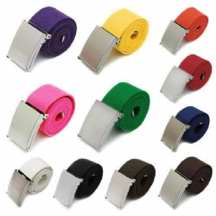 Mænd Dreng Unisex Lærred Metalspænde Plain Webbing Business Casual Bæltestrop
