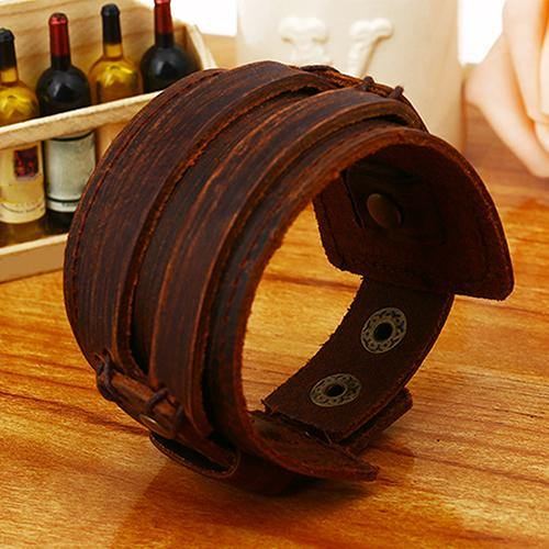 Mænd Kvinder Punk Retro Bred Kunstlæder Bælte Armbånd Armbånd Smykker Gave