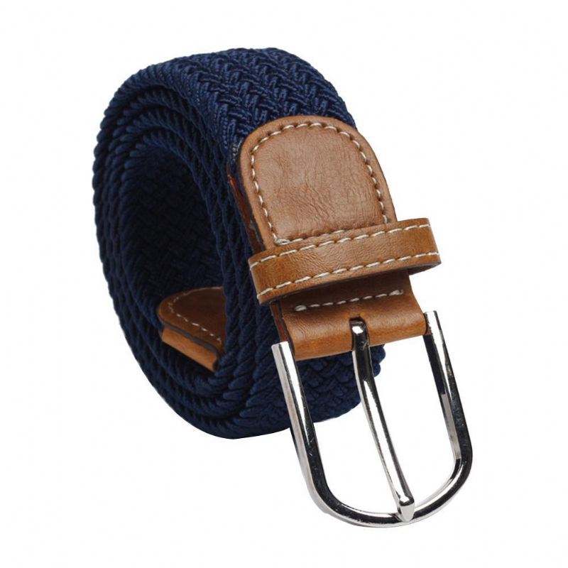 Mode Mænd Kvinder Elastisk Flettet Pin Spænde Talje Bælte Strap Taljebånd