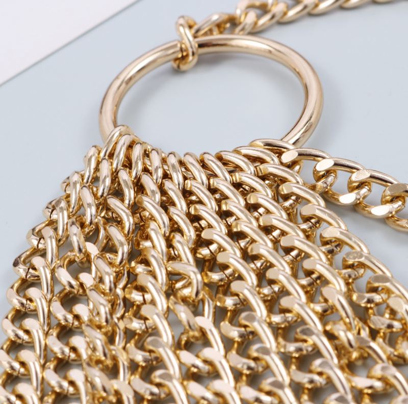 Multi-level Chain Dame Dekorativ Kæde Metal Guld Talje Chain Bælte