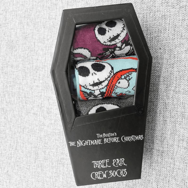 3 Stk Mænd Bomuld Tegneserie Skull Figur Casual Sport Udendørs Anti-slip Tube Sokker