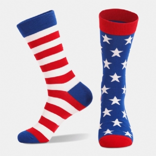 3 Stk Unisex Stribet Amerikansk Flag Mønster Åndbar Rørsok