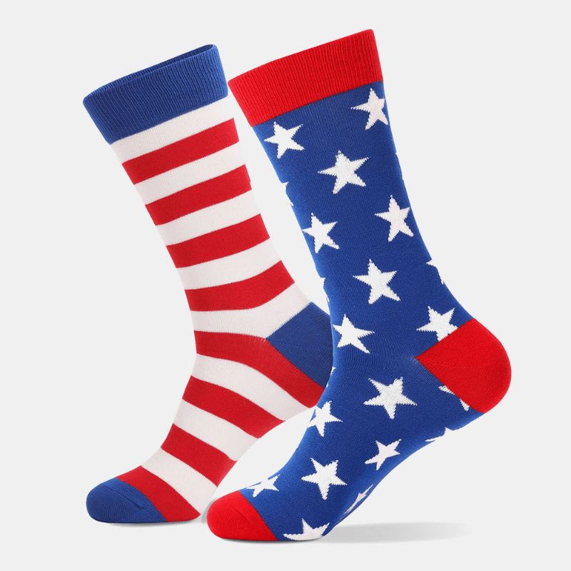 3 Stk Unisex Stribet Amerikansk Flag Mønster Åndbar Rørsok