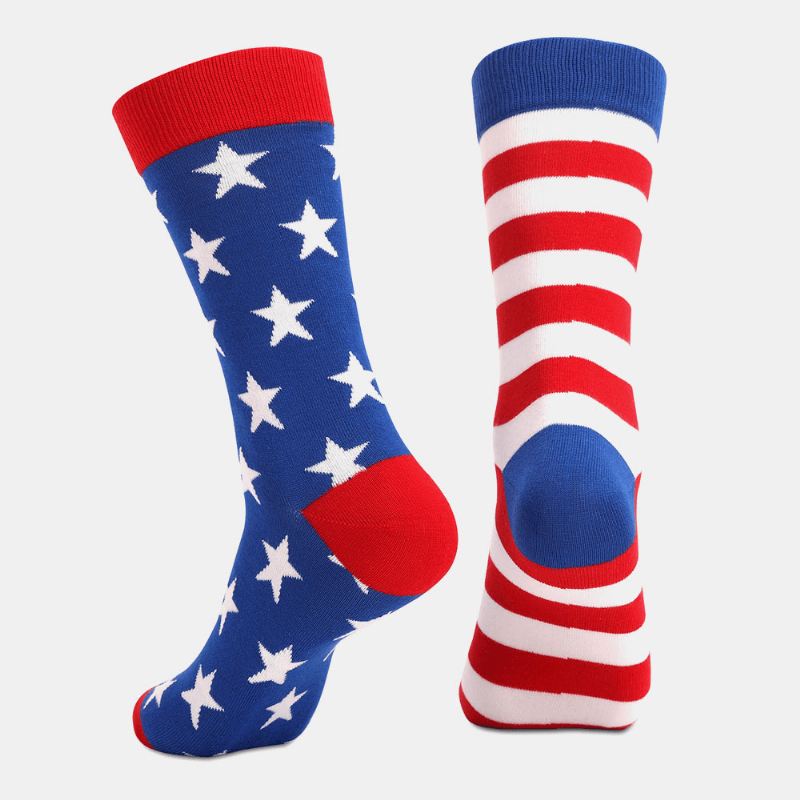 3 Stk Unisex Stribet Amerikansk Flag Mønster Åndbar Rørsok