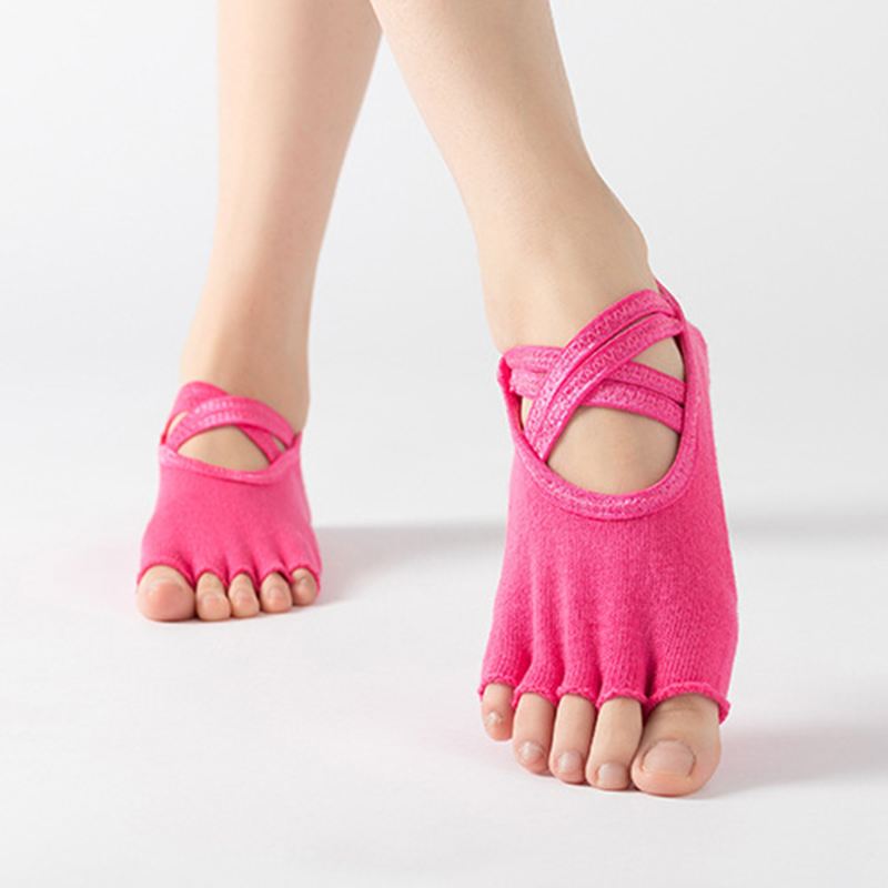 Dame Frotté Yoga Sokker Five Finger Socks