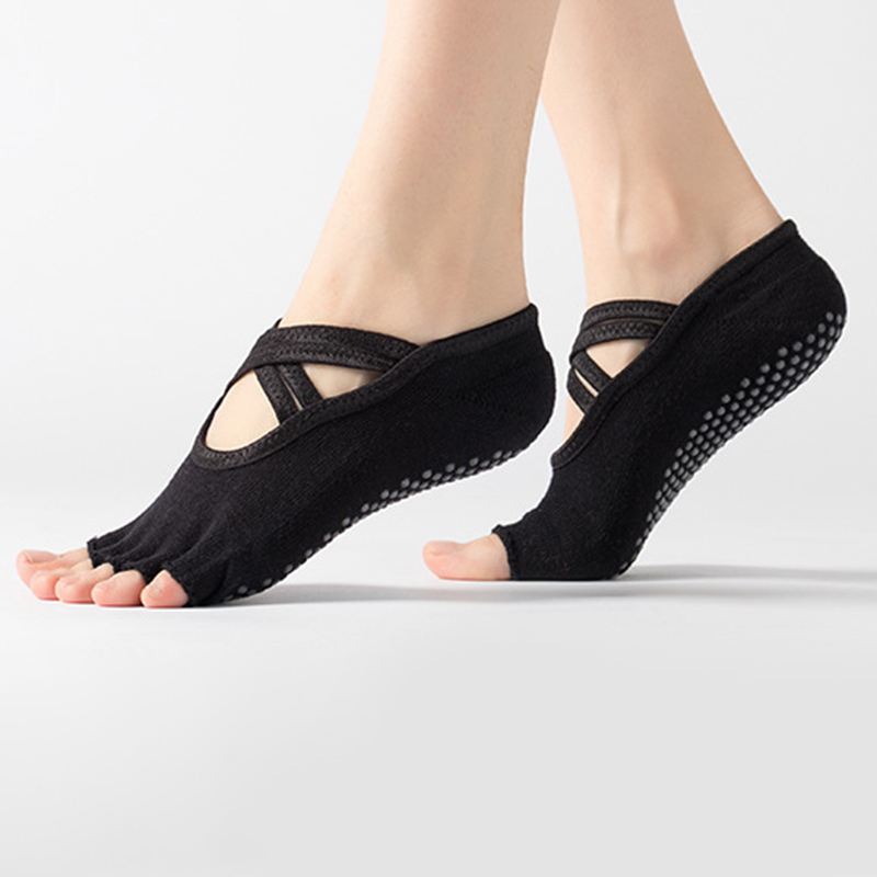 Dame Frotté Yoga Sokker Five Finger Socks