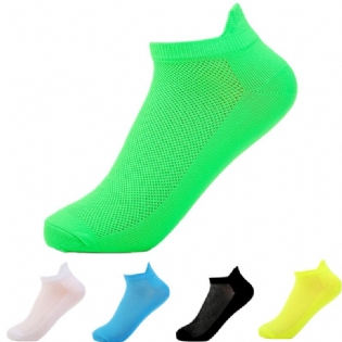Fluorescerende Farver Herre Short Tube Socks Casual Åndbare Sportsokker