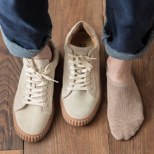 Invisible Solid Color Lodret Bomuld Sports Fritid Silikone Non-slip Sokker