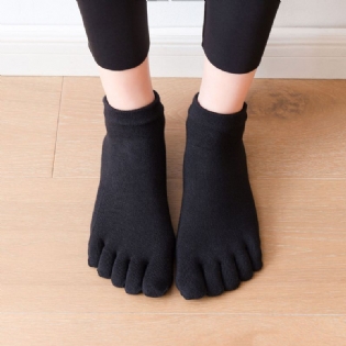 Kæmmet Bomuld Altomfattende Fem-finger Sokker Dot Lim Dance Yoga Sokker