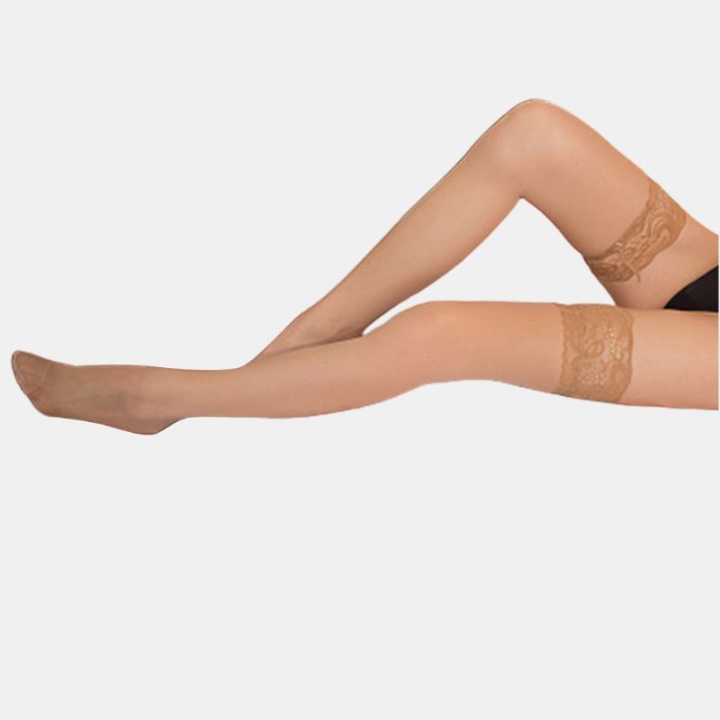 Kvinder Damer Blondedekoration Antyhose Over Knæ Leggings Former Åndbar Silkestrømpe