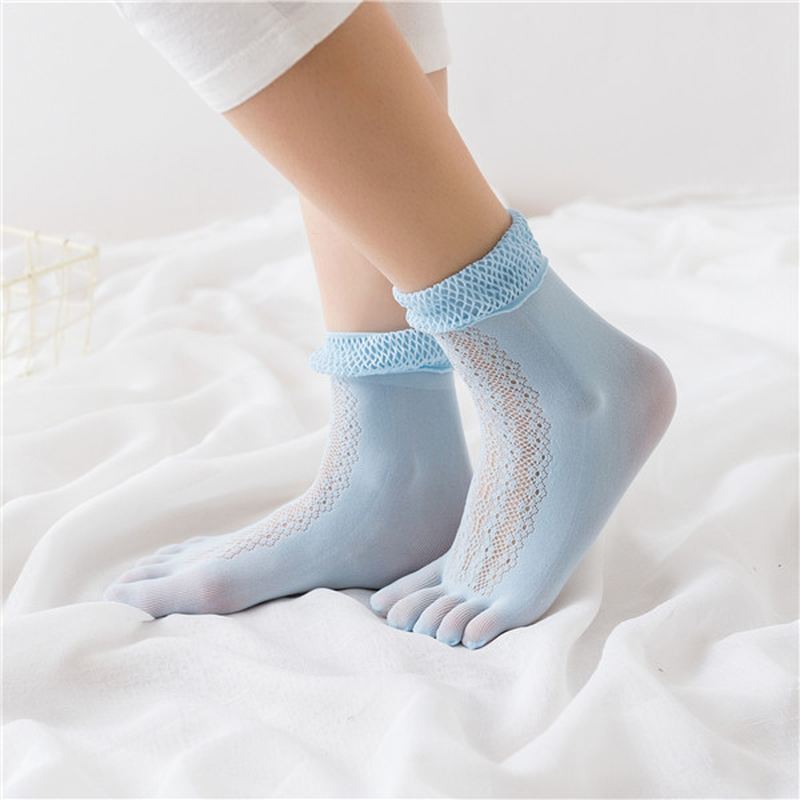 Kvinder Mesh Absorberende Sweat Five Toe Strømper