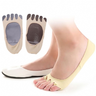 Kvinder Summer Empty Five Toe Anti-skridstrømper Soft Foot Cushion Sweat Invisible Sock