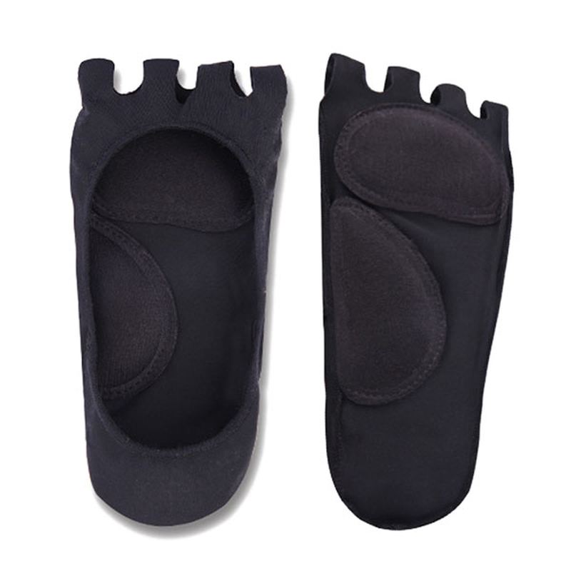 Kvinder Summer Empty Five Toe Anti-skridstrømper Soft Foot Cushion Sweat Invisible Sock
