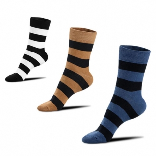 Mænd Stripe Combed Bomuld Kort Athletic Sokker