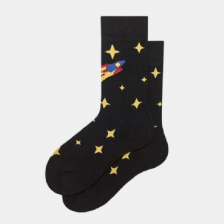 Sokker Mandlige Strømper Kvinde Trend Starry Sky Tube Bomuld Street Socks