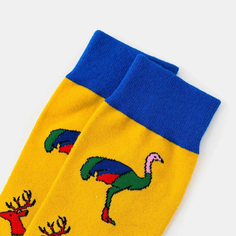 Unisex Animal Series Mønster Farverige Patchwork Farve Søde Tube Sokker