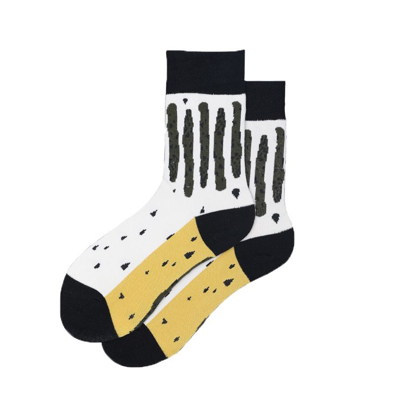 Unisex Jacquard Mode Middle Tube Sokker Retro Mønster Sok