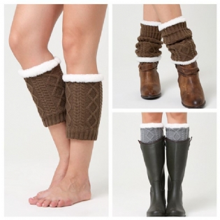 Unisex Winter Plus Velvet Knæ Ankel Calf Warmer Pads Sokker
