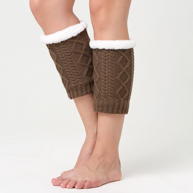 Unisex Winter Plus Velvet Knæ Ankel Calf Warmer Pads Sokker